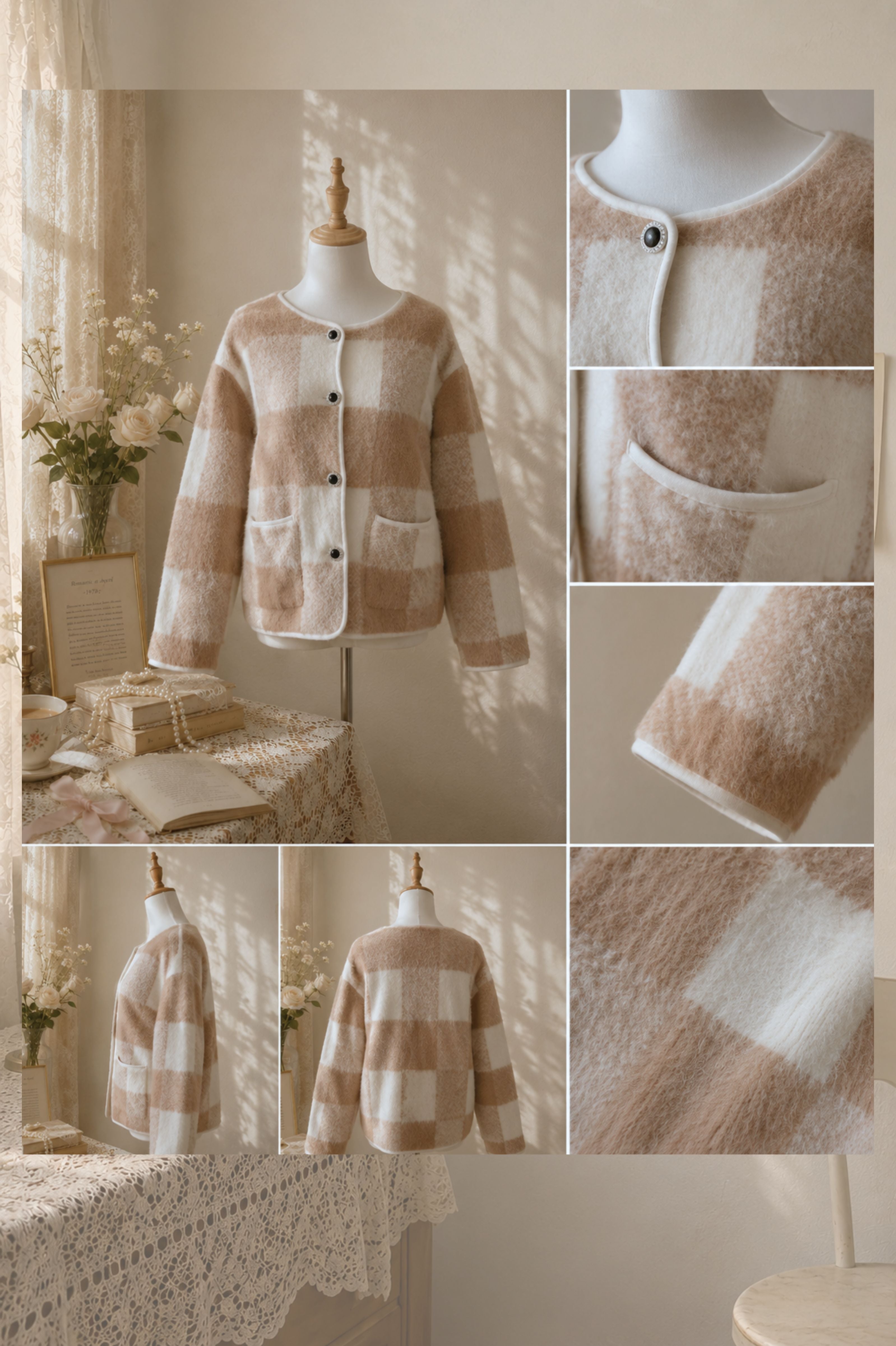 Milk Tea Plaid Jacket